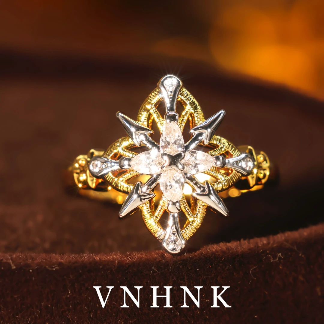 铜合金合成锆石戒指 美可儿   M449   金色时尚气质戒指预售