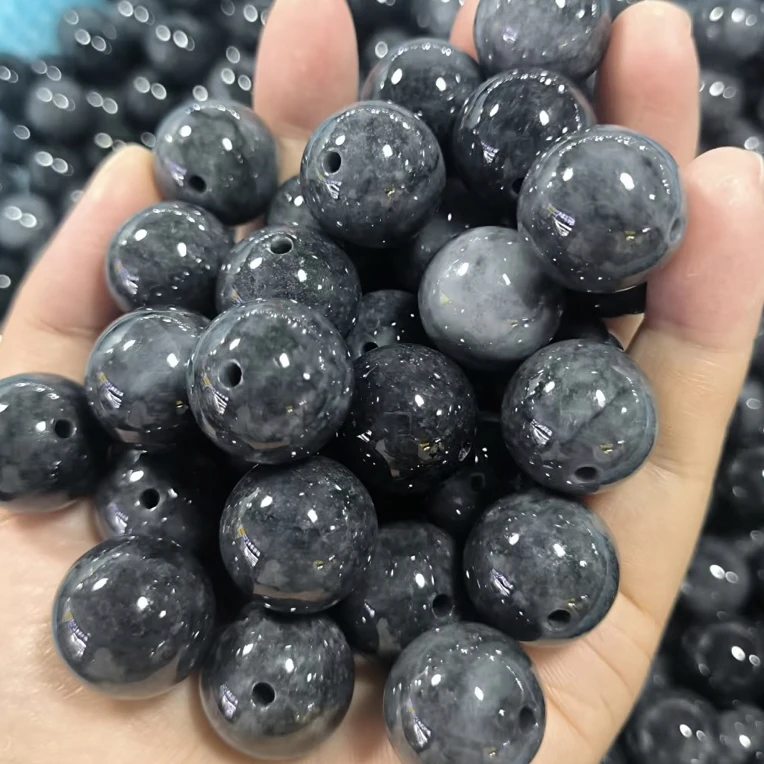DIY天然翡翠A货冰润浅乌鸡种意境圆珠散珠单珠多样性发一卡13.2mm