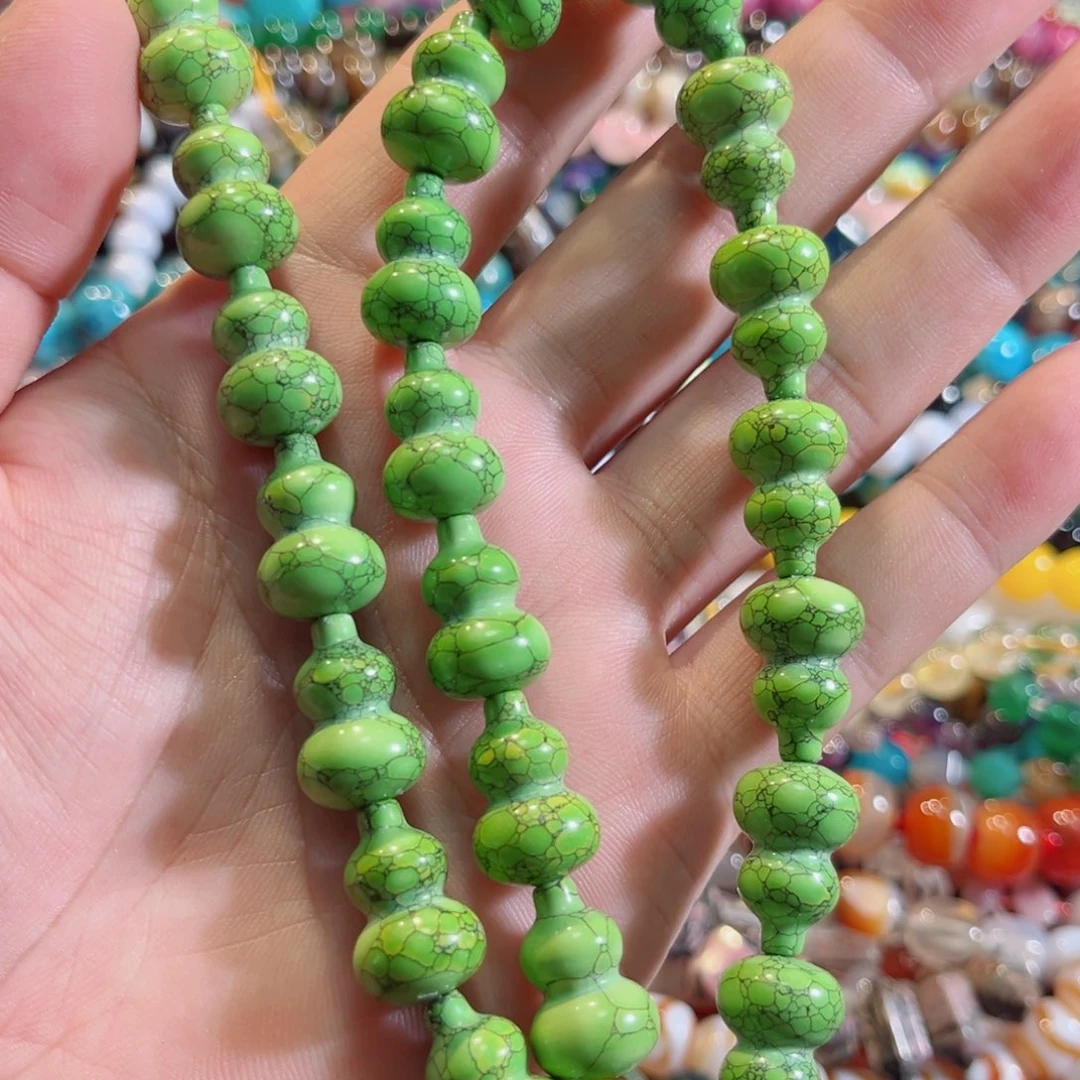 玛瑙/玉髓合金珠宝半成品菜籽松葫芦一条13x18mm