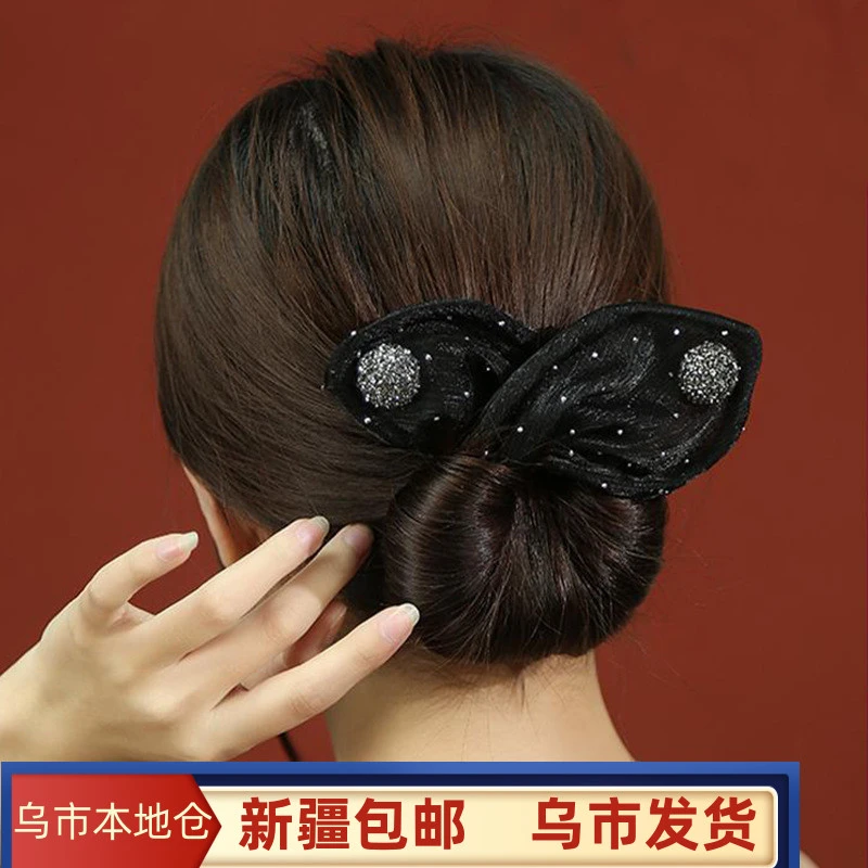 新疆包邮懒人盘发神器卷发头花头饰妈妈款丸子头后脑勺发夹扭扭夹