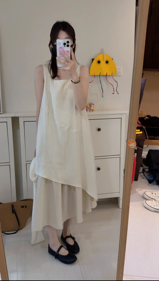 MUZI沐子9498小众连衣裙白色夏季