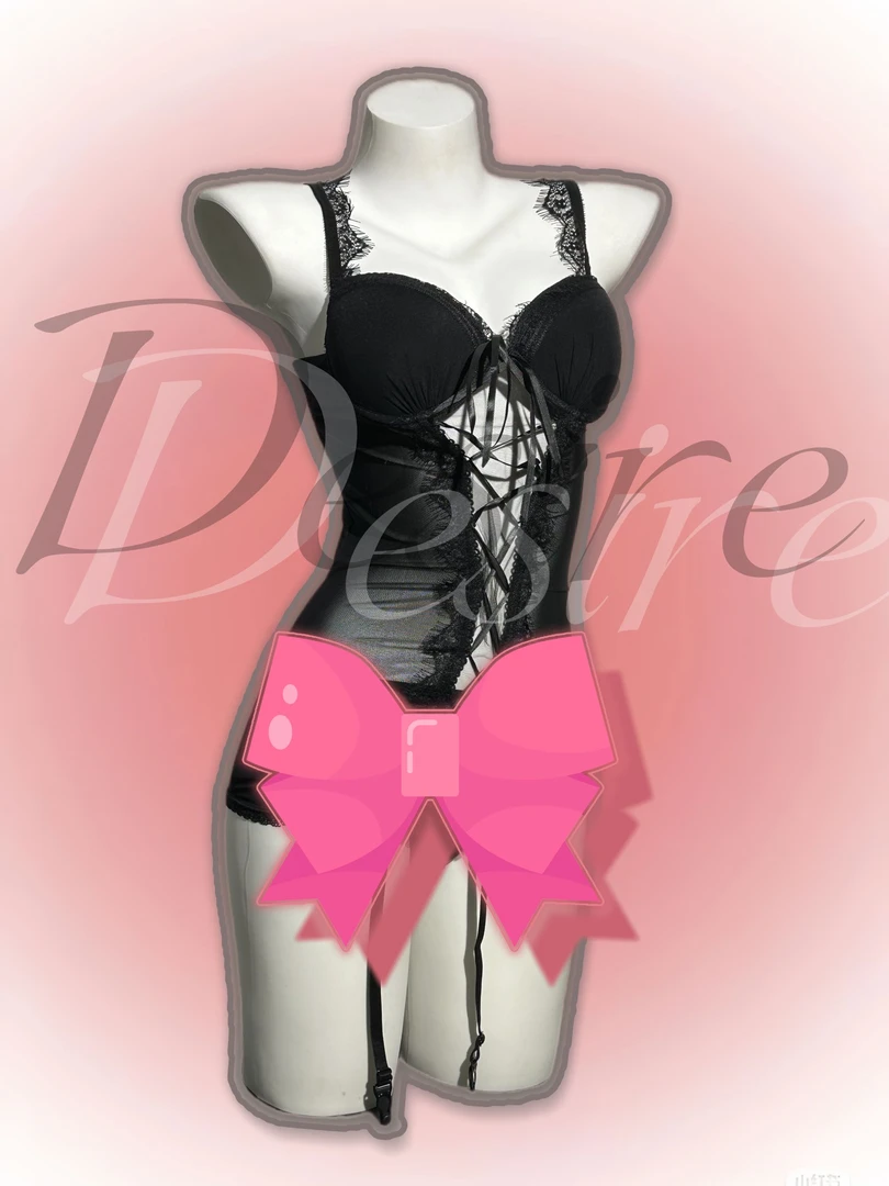 【Desire】《Love Groove》蕾丝绑带网纱带胸垫钢圈性感御姐修身睡裙
