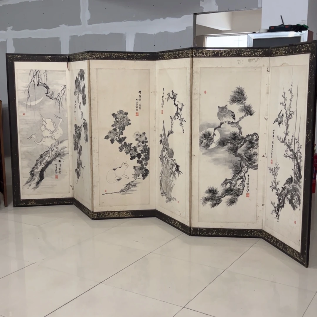 绘画屏风框画茶空间设计