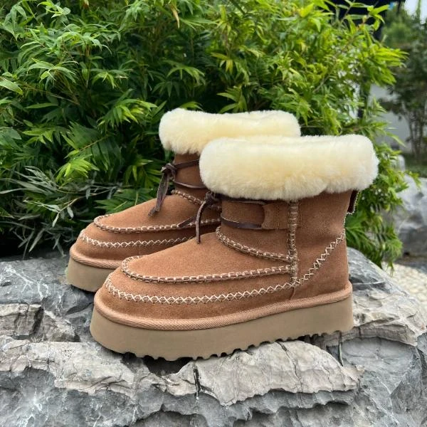 【阿尔派中筒】桑坡雪地靴时尚雪地靴秋冬雪地靴皮毛一体雪地靴