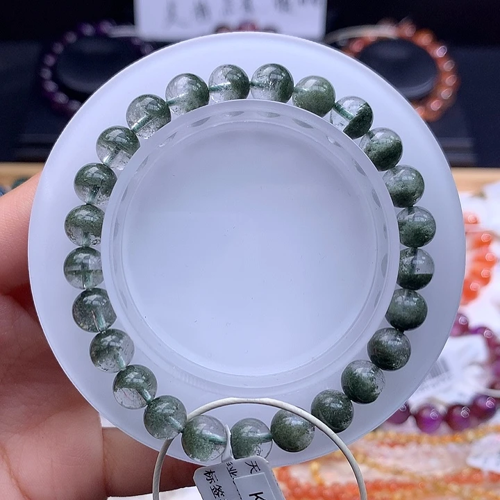 水晶未镶嵌手串巴西聚宝盆绿幽灵7.8m