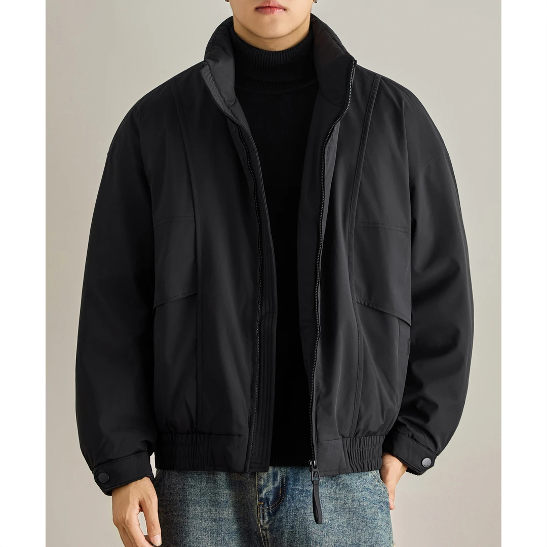 MR.MUDI/穆迪先生90白鸭绒立领羽绒服男士秋冬季宽松短款工装外套