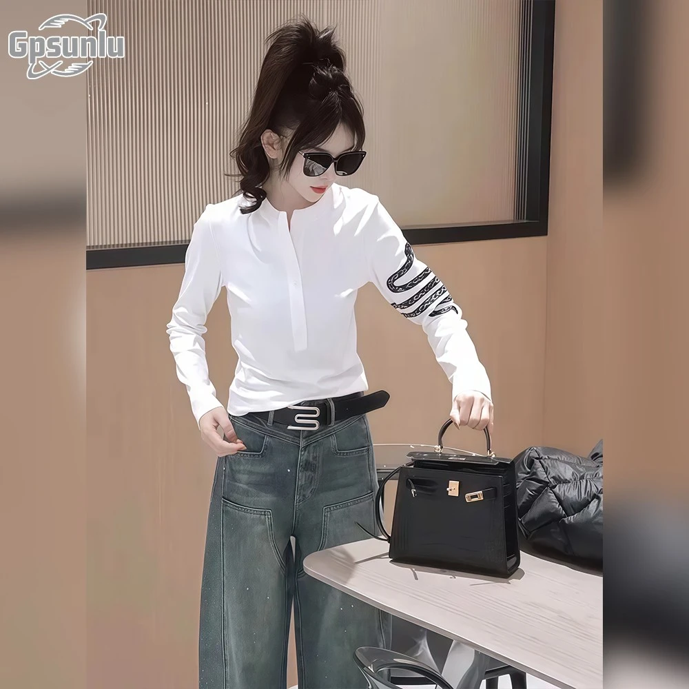 gpsunlu白色小蛇长袖防晒恤女新款秋冬季不撞款独特巨好看的上衣