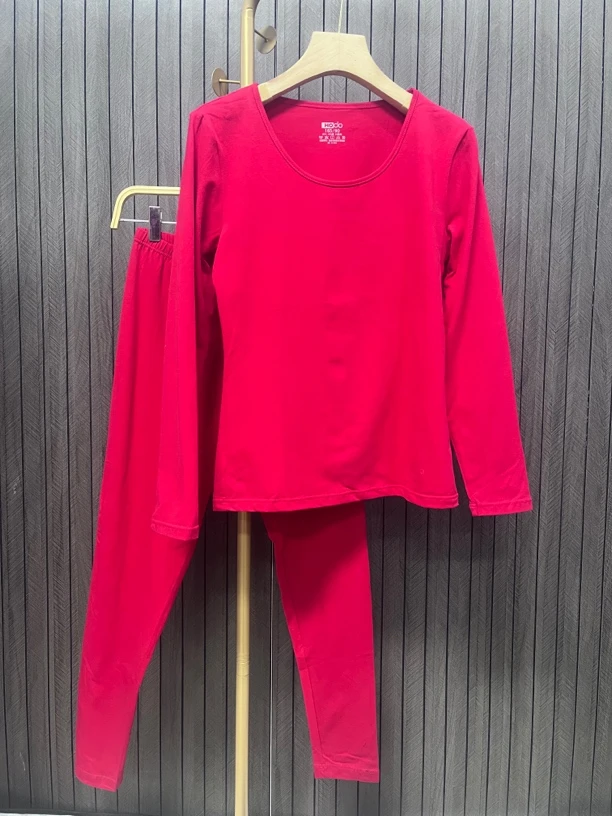 服装221 红色秋衣套装