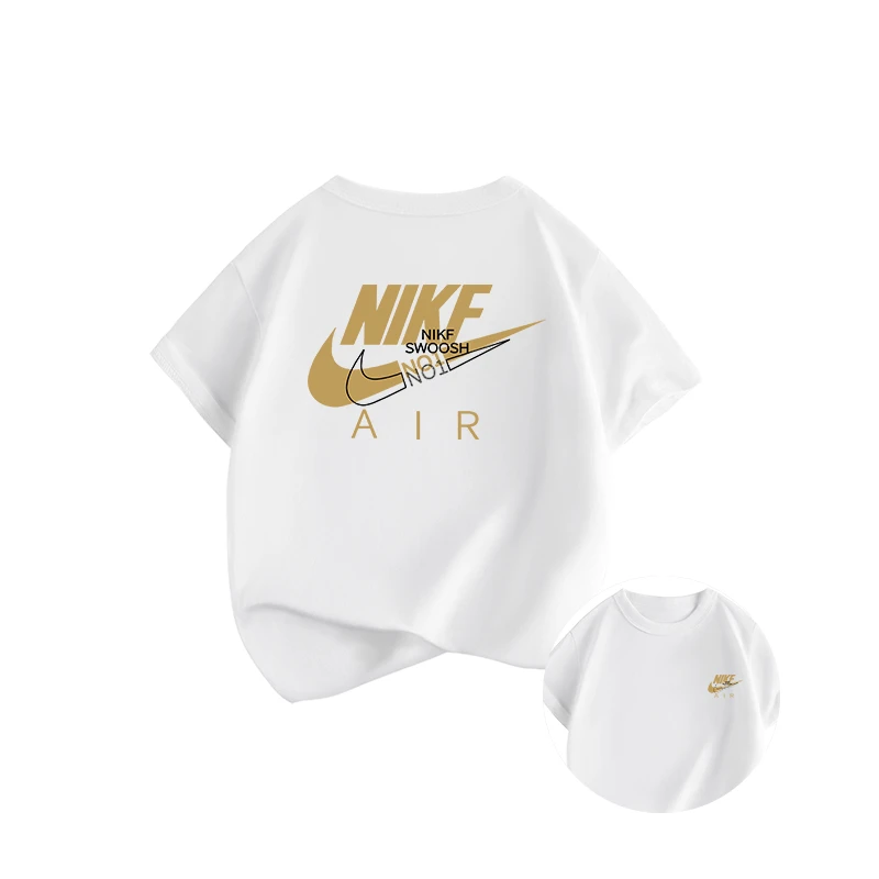 男童夏装女童宽松圆领童装T恤夏季短袖圆领儿童运动纯棉时尚休闲