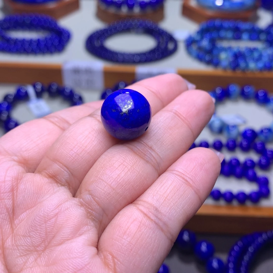 青金石单珠未镶嵌沧**蝣15m