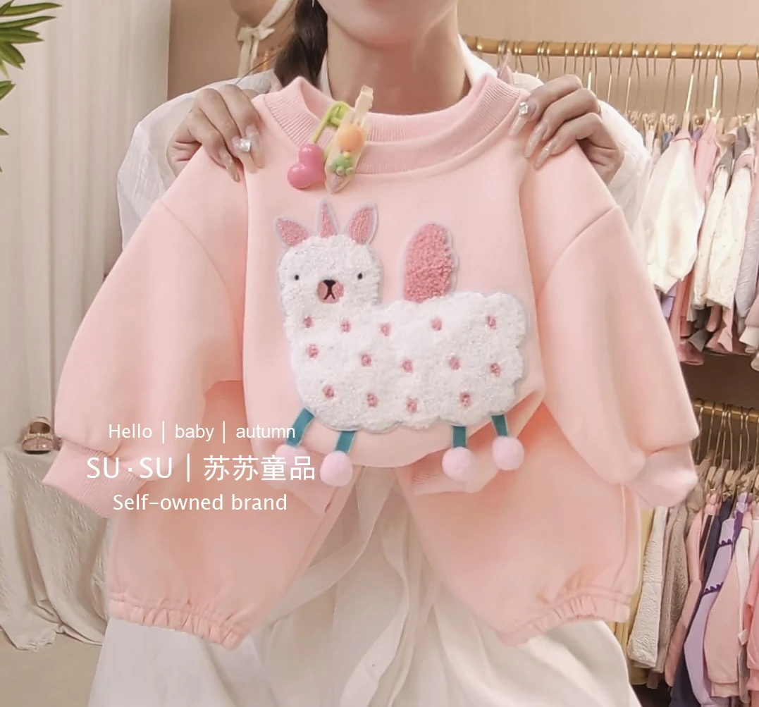 儿童卫衣套2025春季女宝宽松上衣卫裤潮1