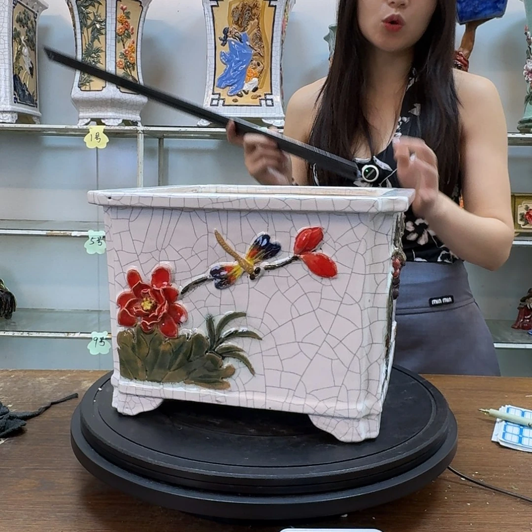9***4无花朵石湾盆内径25×18