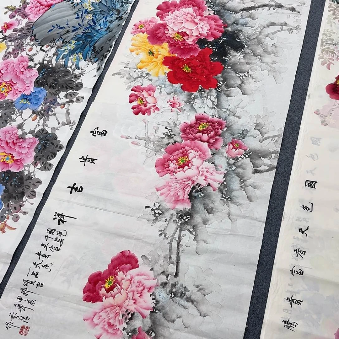 用***0国画尺寸70X180纯手绘作品