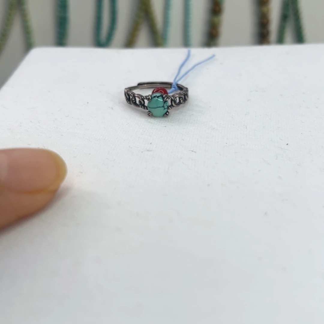 南红玛瑙银S925镶嵌戒指