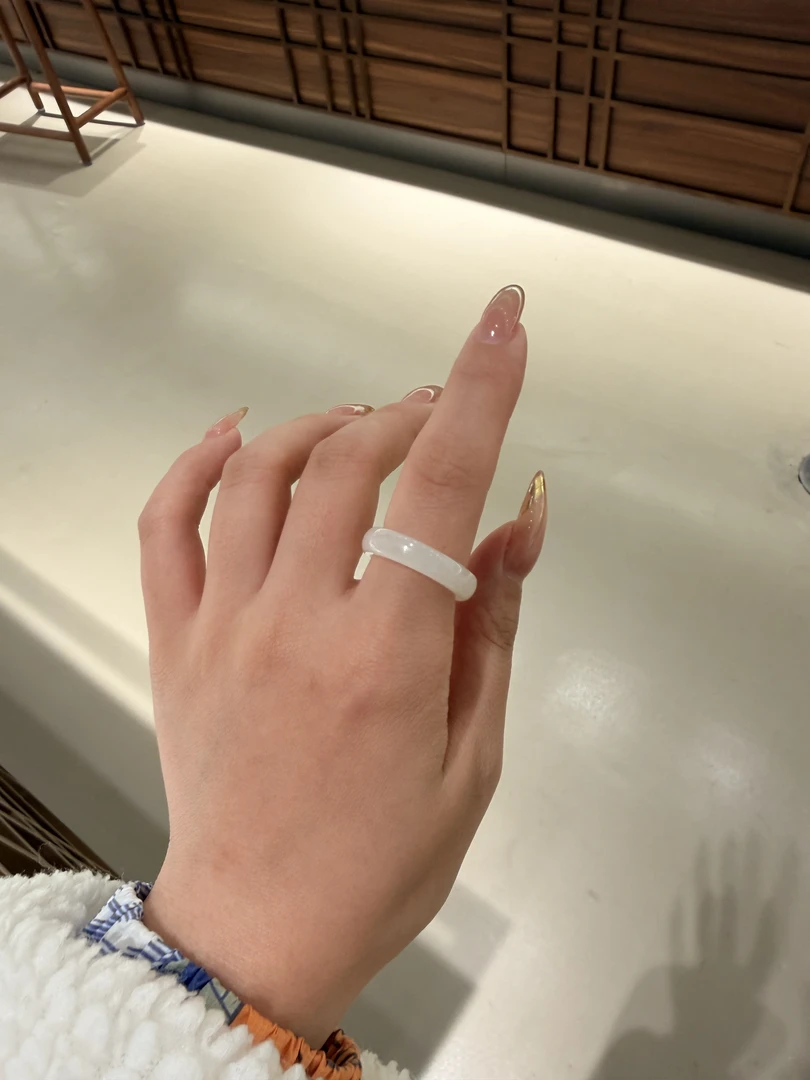 天然和田玉窄戒戒圈