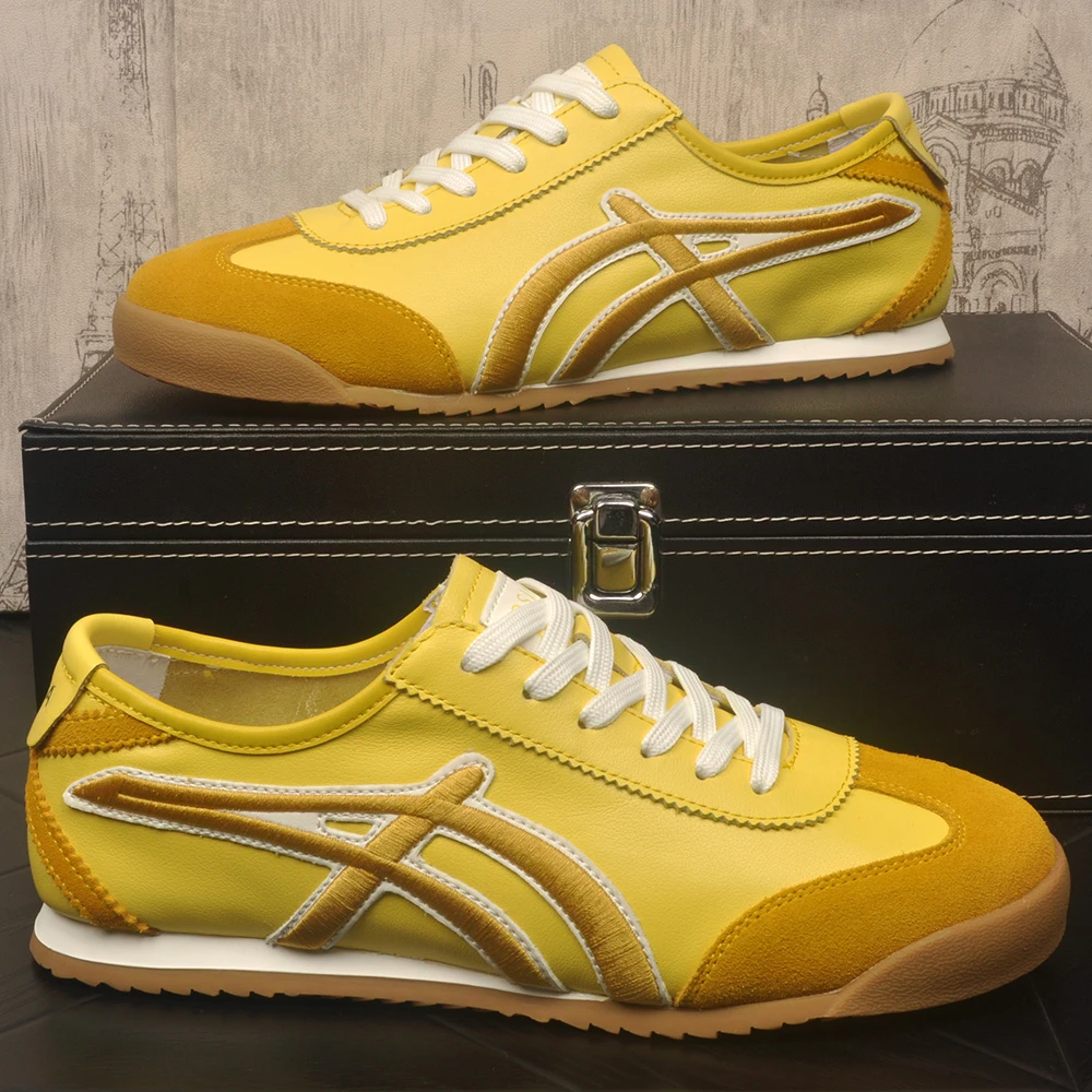 真皮系带阿甘鞋德训鞋男士头层牛皮时尚休闲鞋软底透气多巴胺穿搭