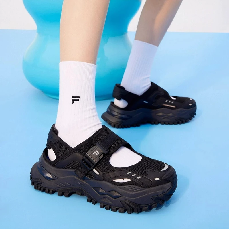 【硬糖凉鞋】斐乐潮牌女鞋 25夏厚底增高轻便防滑凉鞋 T12W421403
