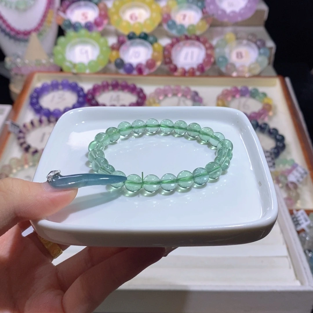 未镶嵌萤石手链苹果绿