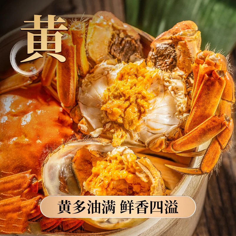 【活蟹】兴化湖河蟹母蟹3两4只公蟹4两4只顺丰京东包邮江苏