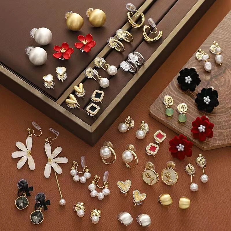 合金锆石耳饰 复古法式优雅银针耳钉201到300新潮个性时尚ins耳饰