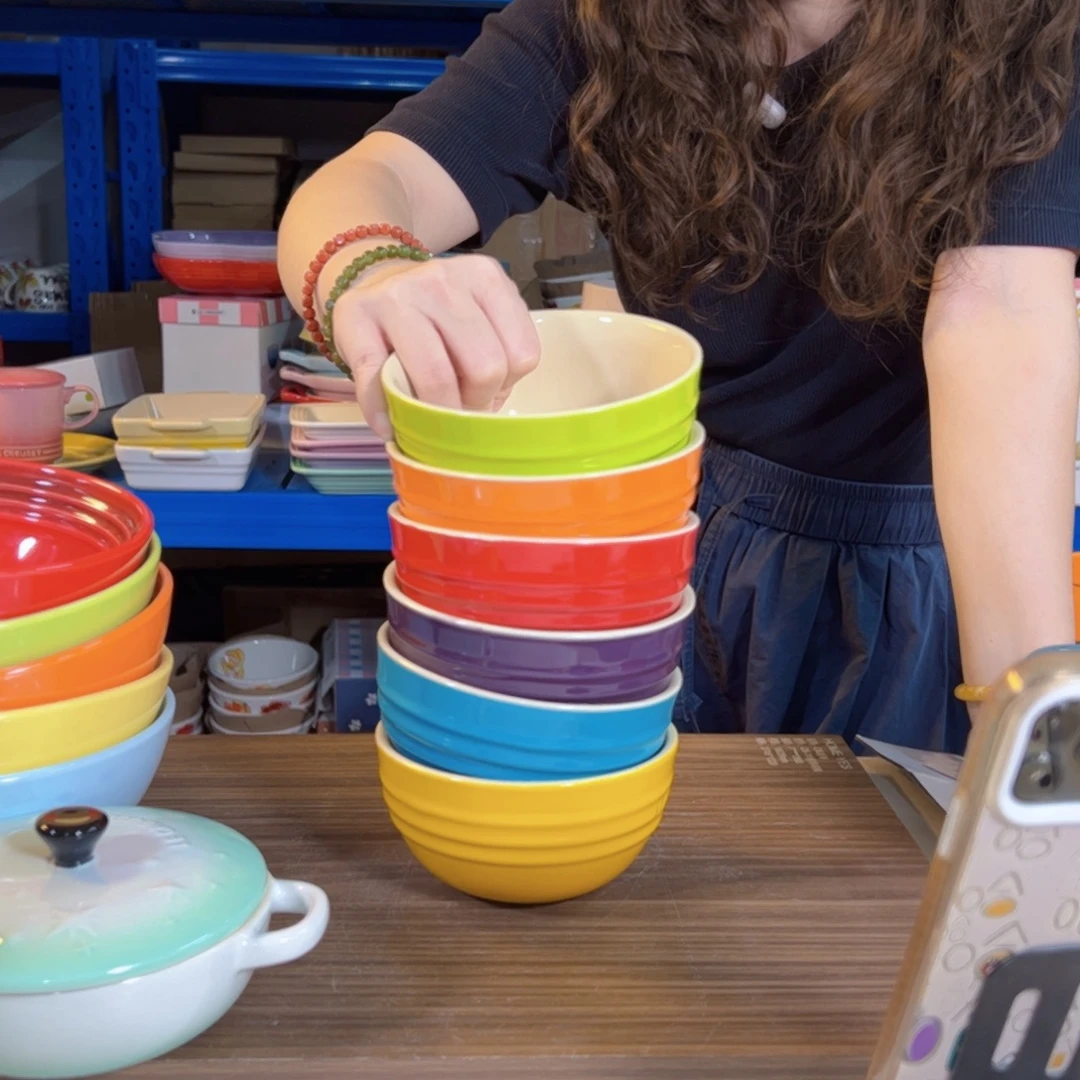 陶瓷彩虹色系米饭碗套装