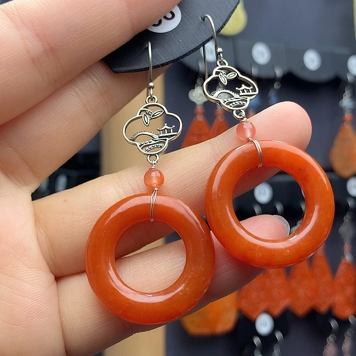 翡翠耳饰银S925镶嵌君*兰5566