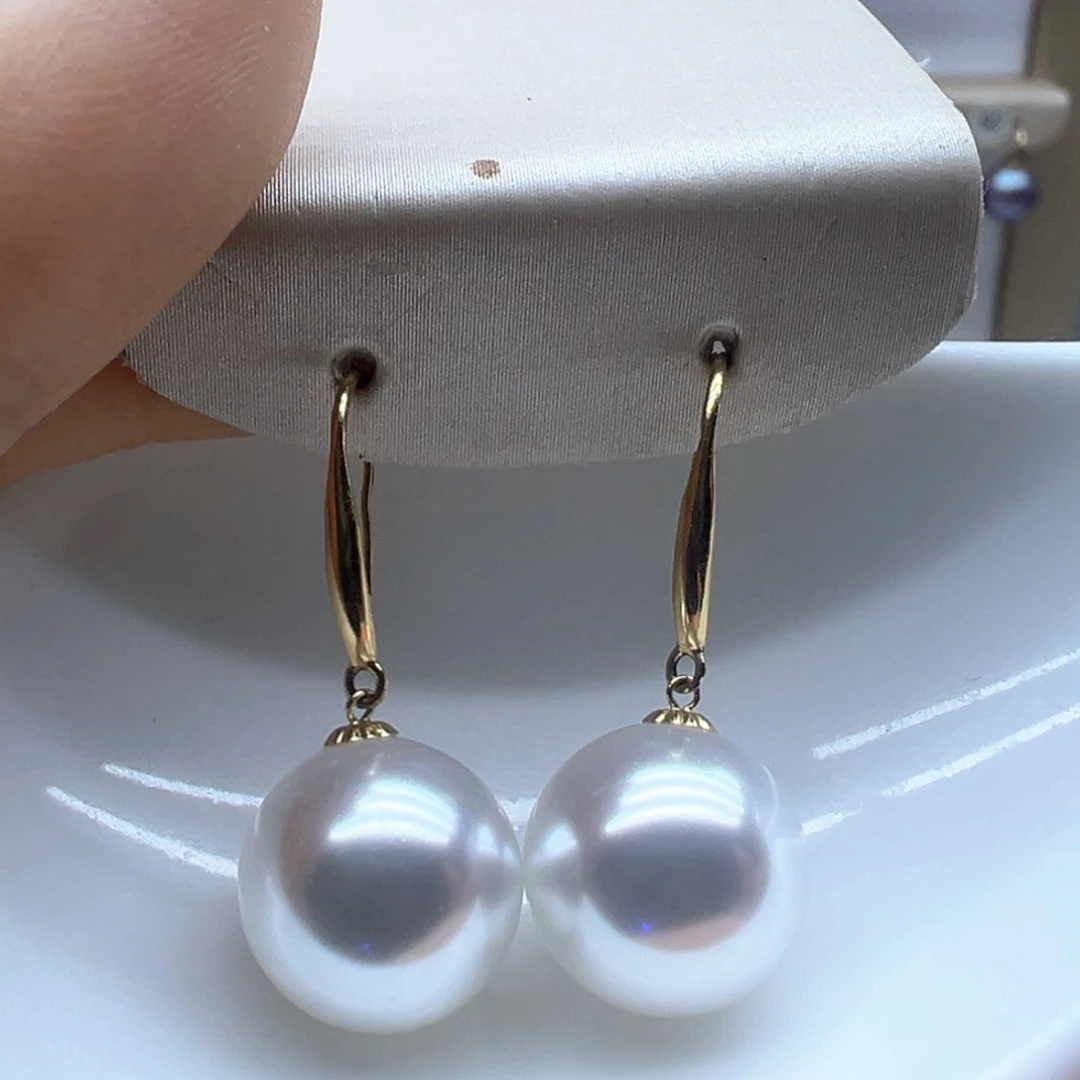18K金镶嵌淡水珍珠耳饰