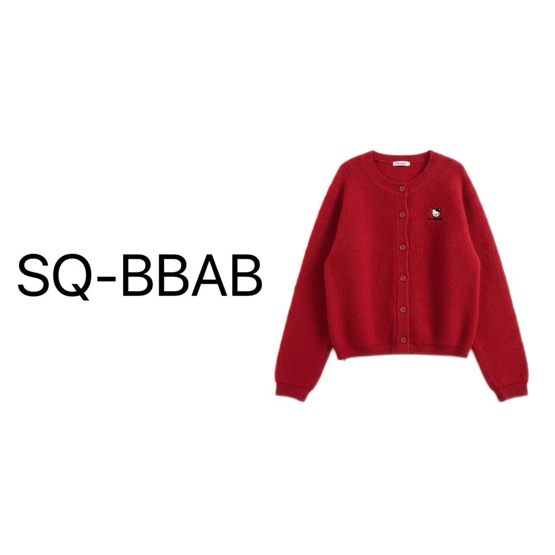 M578大码女毛茸茸Kitty猫带小包外套