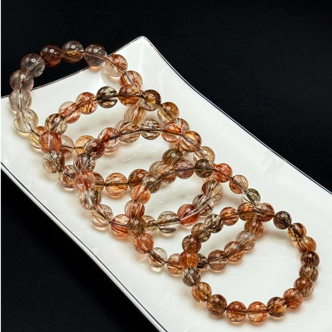 纯天然[高阶]烟花满发满色高透黑金超七手串 C1312 多样性发其一