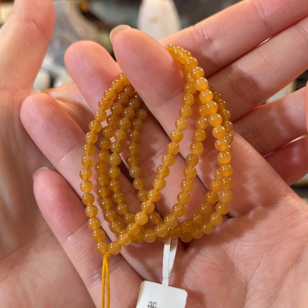 和田玉（糖玉）未镶嵌手串金山全糖4mm小米珠