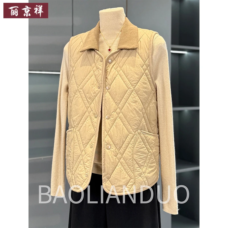 时尚洋气妈妈冬装洋气保暖马甲新款中老年女气质加厚加厚背心外套