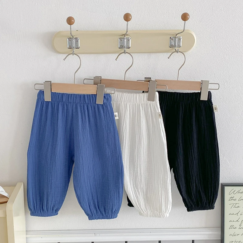 宝宝棉纱灯笼裤薄款夏季儿童防蚊裤男女空调裤1-3岁婴儿夏天裤子