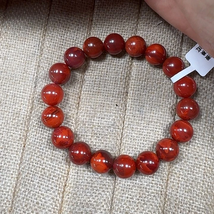 南红玛瑙未镶嵌手链手串原矿南红牛血火焰纹11大加