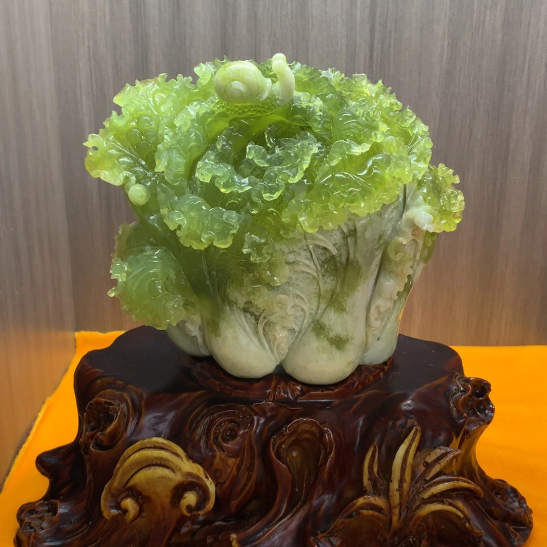 岫玉手把未镶嵌优***生摆件