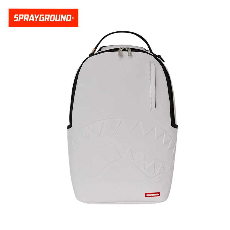 SPRAYGROUND鲨鱼嘴DIY白色皮质双肩背包户外防水潮流XB W1115720