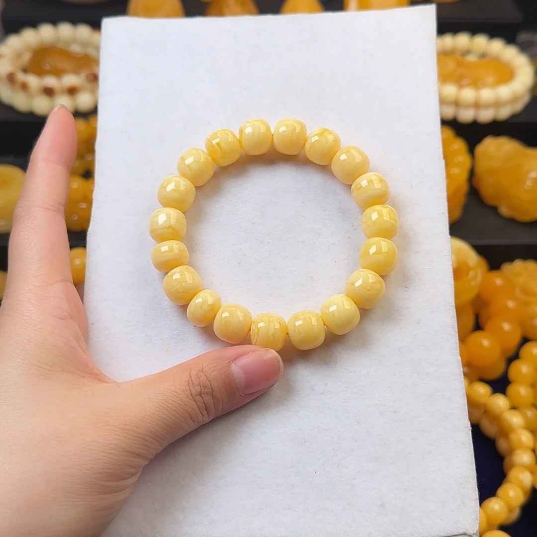 琥珀未镶嵌颈饰奶橘白花虎皮纹同料12