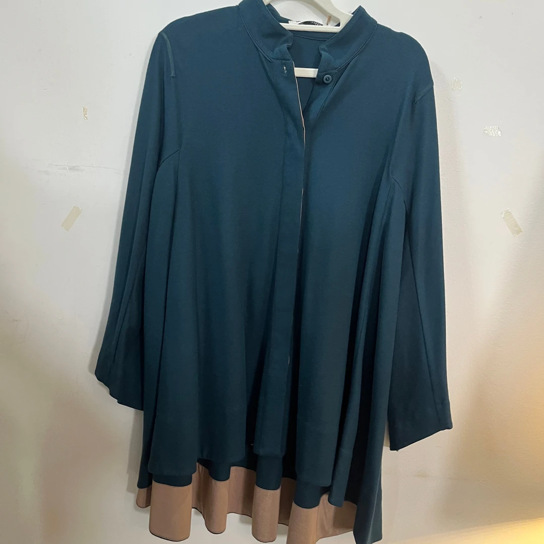 『清1316』复古中国风墨绿色气质极简衬衫-A19BS854