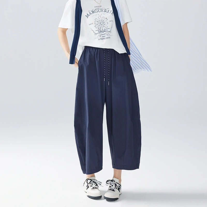 美洋MEIYANG【商场同款】 蓝气球休闲裤 九分香蕉裤【大70】