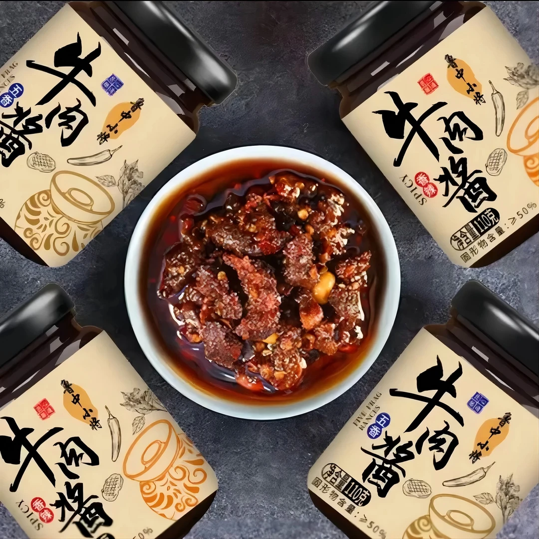 今日福利【到手6瓶】品牌牛肉酱香辣酱下饭酱五香牛肉酱110g*6瓶