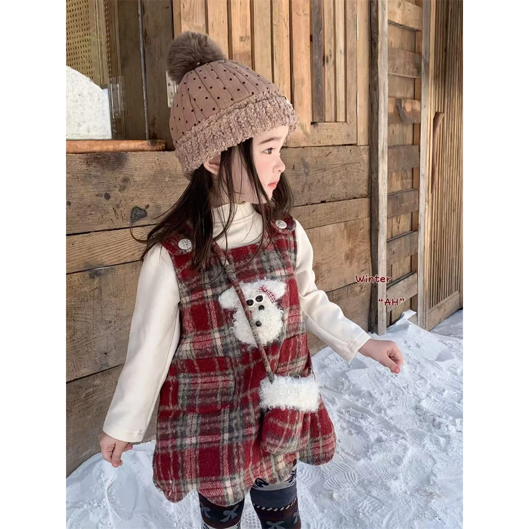 AH·25冬~格子包包马甲裙A98159（童装汉服）