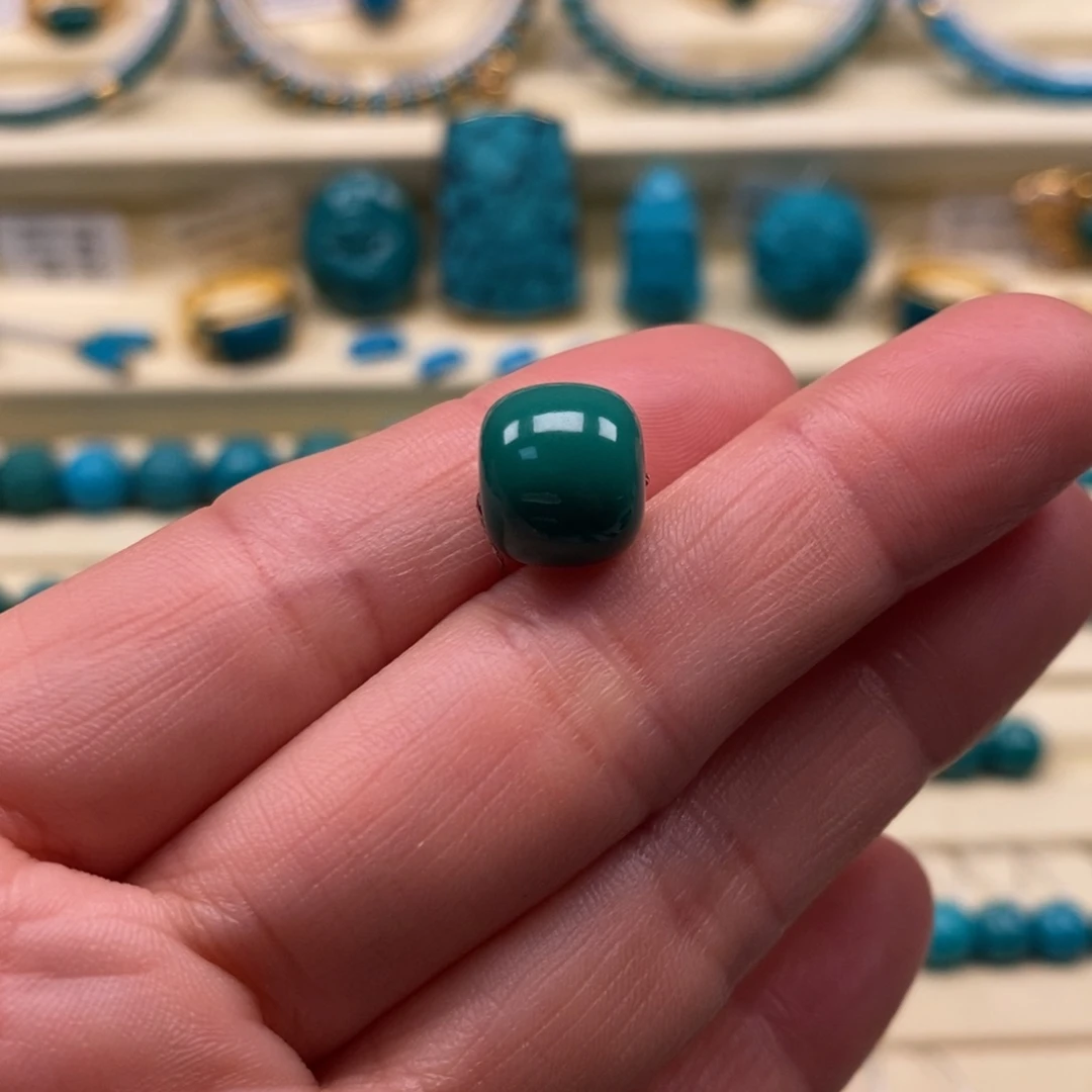 绿松石未镶嵌珠宝奇石直径10.5×9.4老型