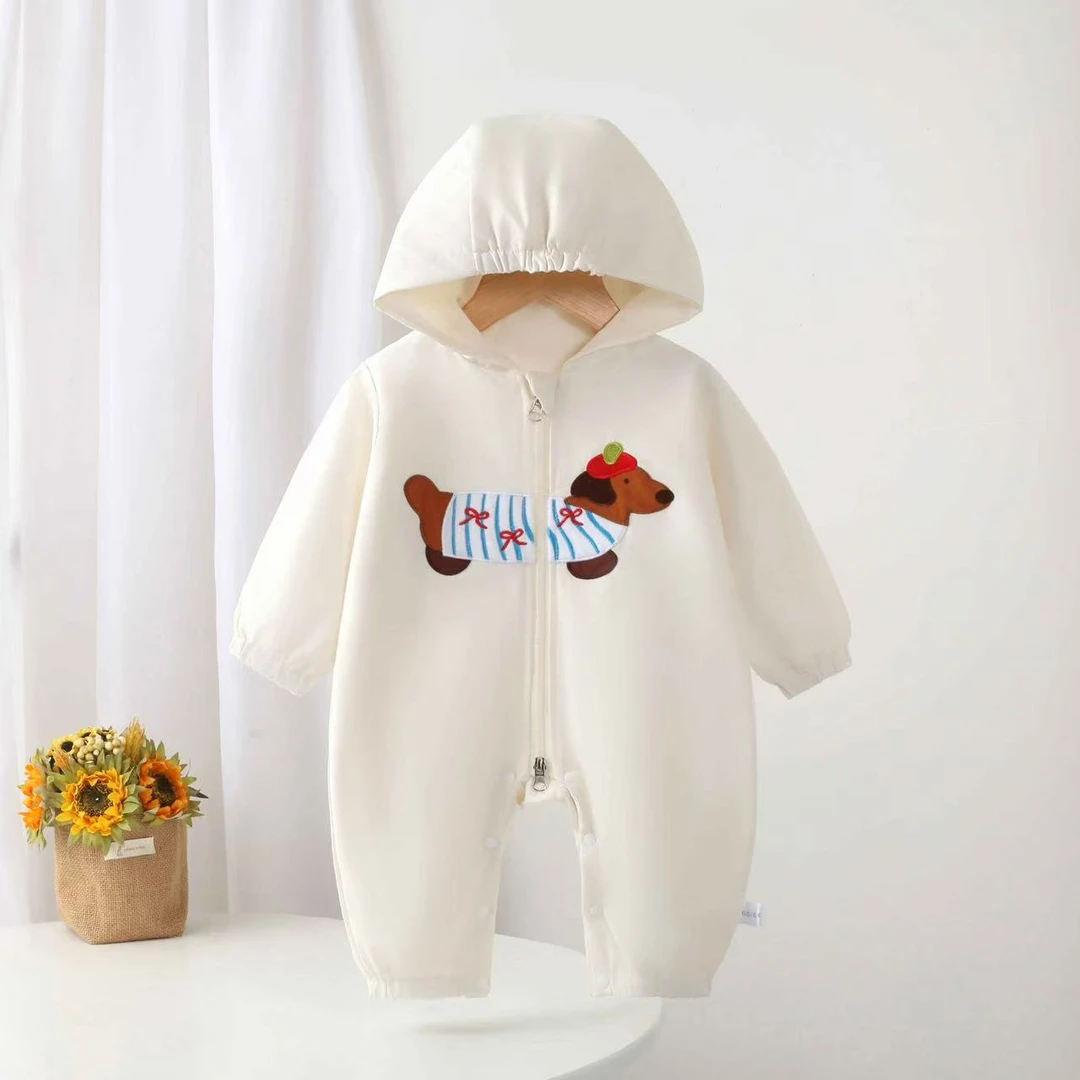 新款狗狗春秋季宝宝衣服双层长袖包屁哈衣外出服a类婴儿连体衣