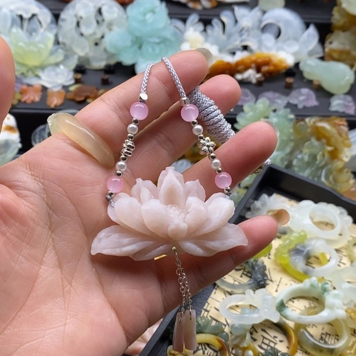 蛇纹石玉合金颈饰