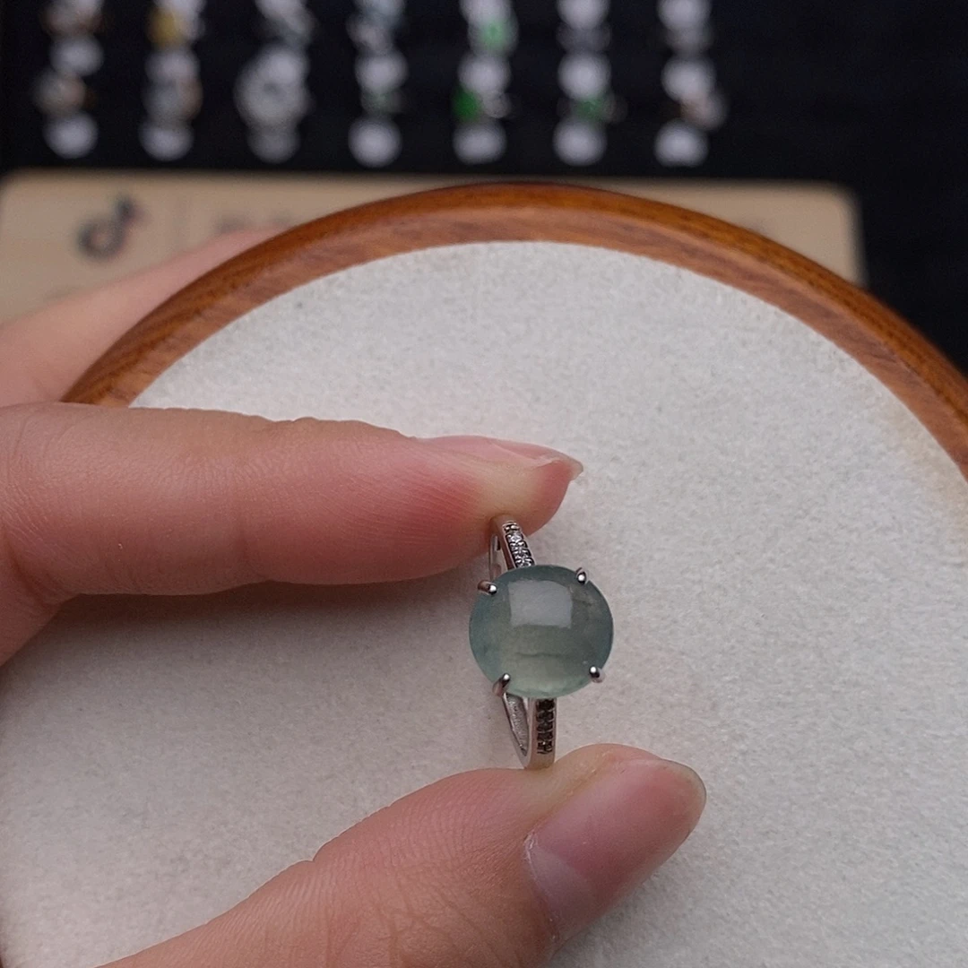 翡翠银S925镶嵌戒指