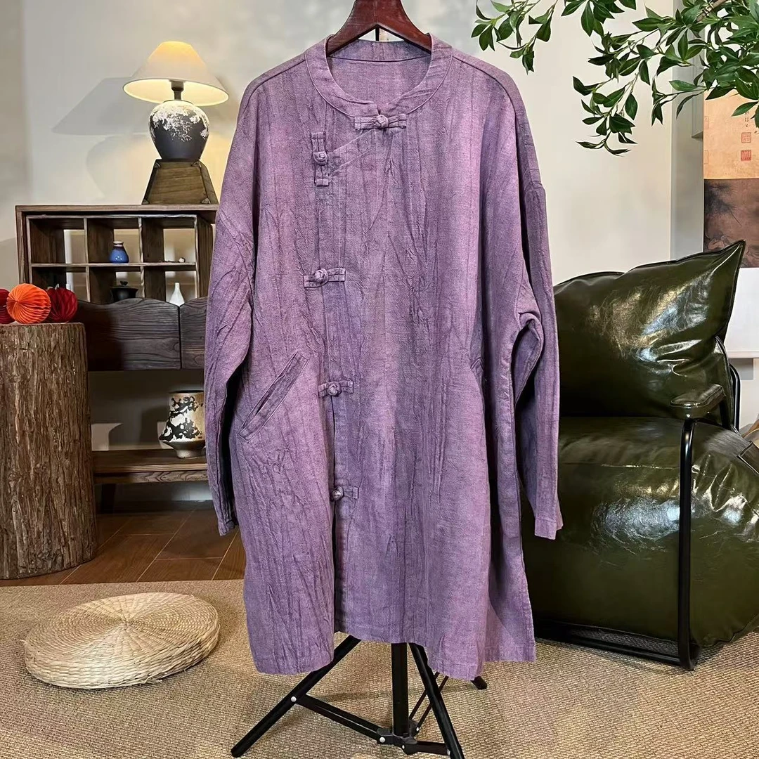 【大梅子推荐】设计款亚麻盘扣上衣X5903