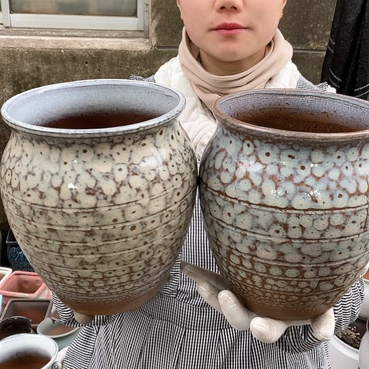 紫砂花盆瑕疵口17高21