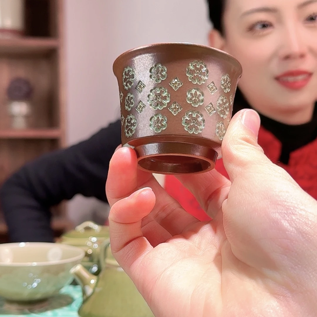 宝相花手工杯草木灰釉