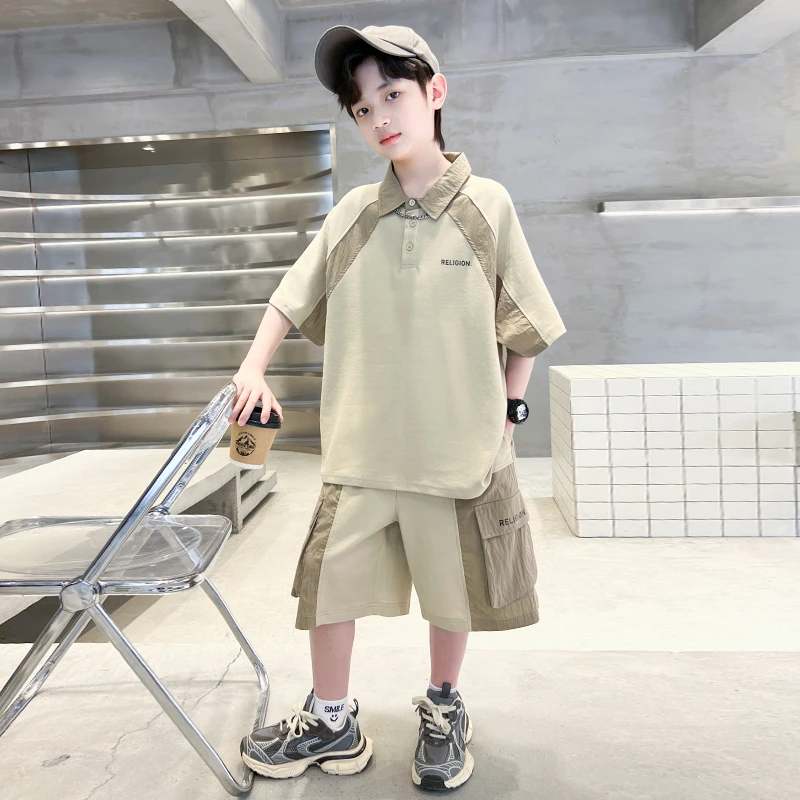男童夏款套装新款休闲短袖套装酷帅网红潮【童曲】BF031