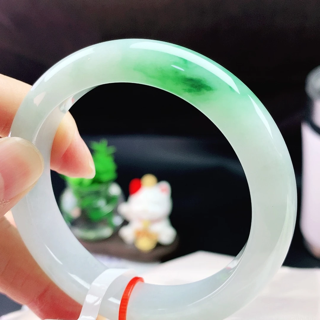未镶嵌手镯翡翠54白底青