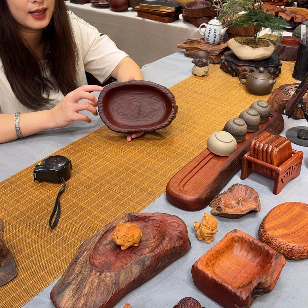 缅甸花梨工艺果盘19-12-5